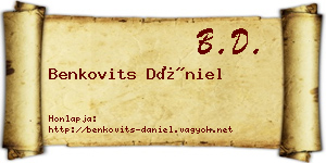 Benkovits Dániel névjegykártya